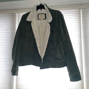 Women’s olive green corduroy jacket